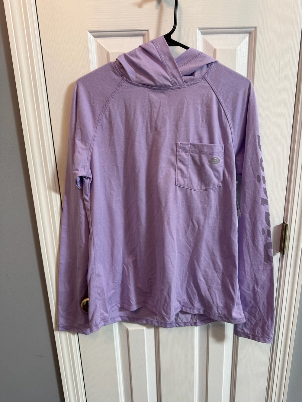 Dickies Lavender Long Sleeve Hooded Tee with Pocket